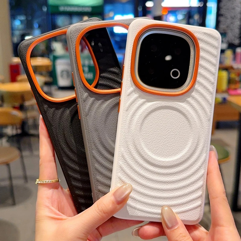 หรูหรา Matte Frosted Wave รูปแบบเกราะสําหรับ VIVO iQOO 15 13 Magnetic Wireless Charging Case Defende