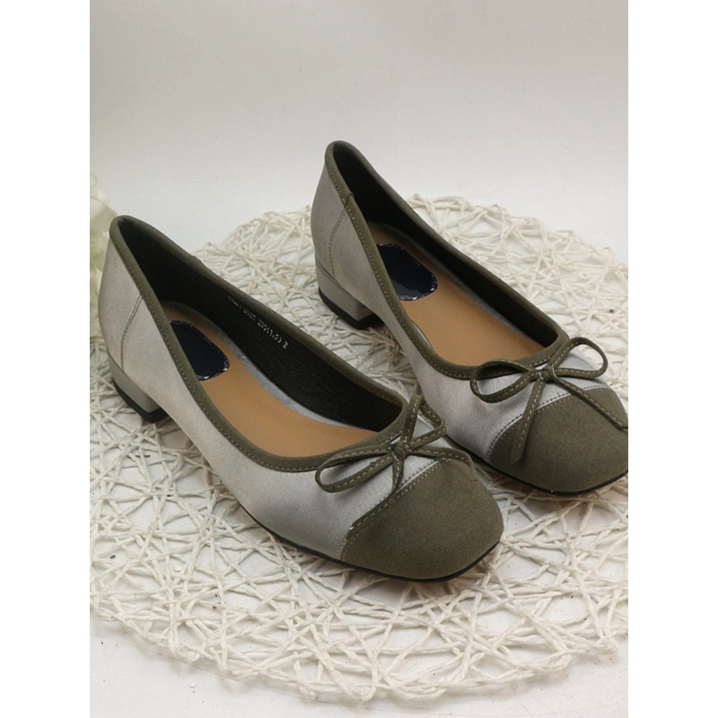 35 ขนาด 36 ขนาดวรรณกรรม Classy Chanel สไตล์แฟชั่นสบายๆ Nubuck หนังสแควร์ Toe ปากตื้นส้นหนารอบ Toe รอ