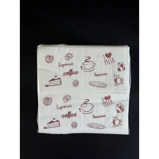 กระดาษทิชชู่พันแก้วกาแฟ ขนาด33x33 cm (พับ 8) สามารถเช็ดปากได้เช่นกัน หนา1ชั้น บรรจุ 200 แผ่น/แพ็ค