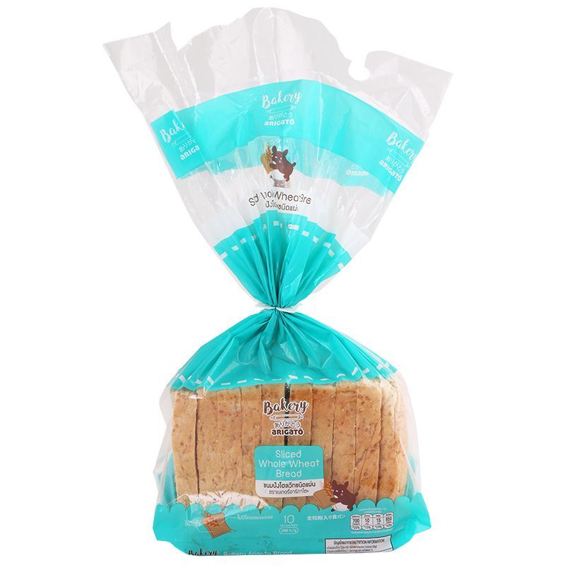 เบเกอรี่อาริกาโตะขนมปังโฮลวีทชนิดแผ่น 250 ก Bakery Arigato Sliced Whole Wheat Bread 250g [8853474066230 ]