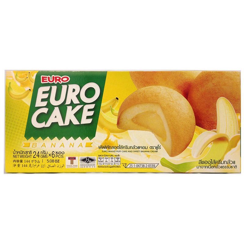 ยูโร่เค้กคัสตาร์ด 144กรัม Euro Custard Cake 144g. [หมายเลขบาร์โค้ด 8850426000236 ]