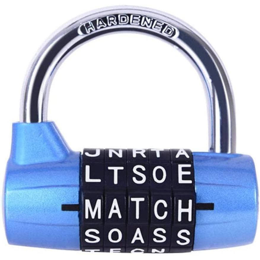 WANLIAN Blue 5 Letter Combination Locker เหมาะสําหรับยิมล็อคเกอร์กล่องเครื่องมือประตูกลางแจ้งสํานักง