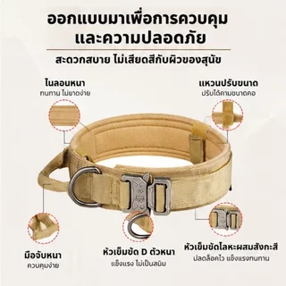 ปลอกคอสุนัขปรับไนลอน Heavy Duty หัวเข็มขัดโลหะเบาะจับขนาดกลางขนาดใหญ่สุนัข ML XL