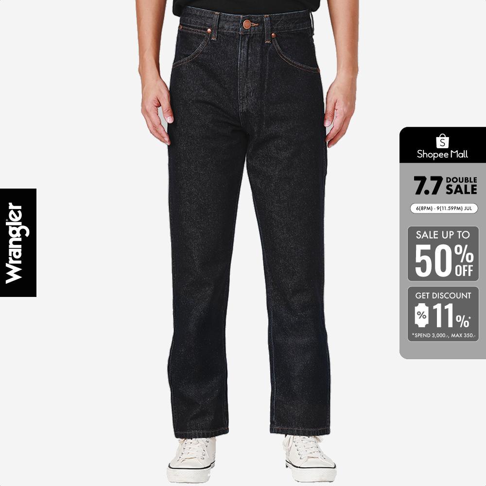 WRANGLER กางเกงยีนส์ผู้ชาย เอวกลาง ทรงตรง รุ่น WR F125MMWZF02 สียีนส์เข้ม