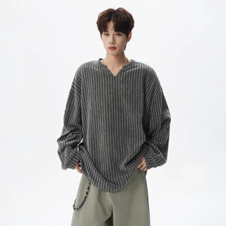 เสื้อโค้ตแขนยาวผู้ชาย ลายกระดูกปลา สไตล์วินเทจหลวม ๆ สำหรับฤดูใบไม้ผลิ ไซส์ M-3XL