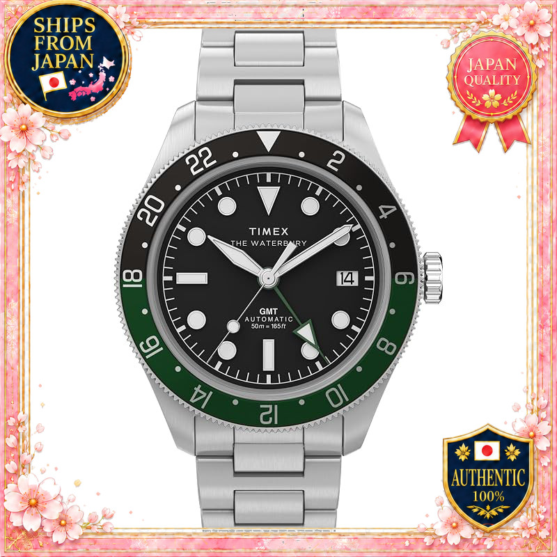 TIMEX Waterbury Heritage Automatic GMT Watch 50M Water Resistant K1 Mineral Glass Dark Navy Dial TW2