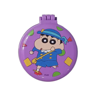 Comb Crayon Shinchan หวีกระจกแบบพกพาชินจัง ทรงกลมพับได้ กว้าง 7 ซม. ลายการ์ตูนลิขสิทธิ์ วัสดุพลาสติก