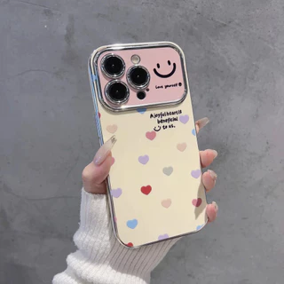 สำหรับ เคสไอโฟน 16 11 IPhone 15 11 13 12 14 Pro Max 15 13 7 8 14 16 Plus X XR XS Max ความรักรักหัวใจยิ้มการ์ตูนหมี เคส