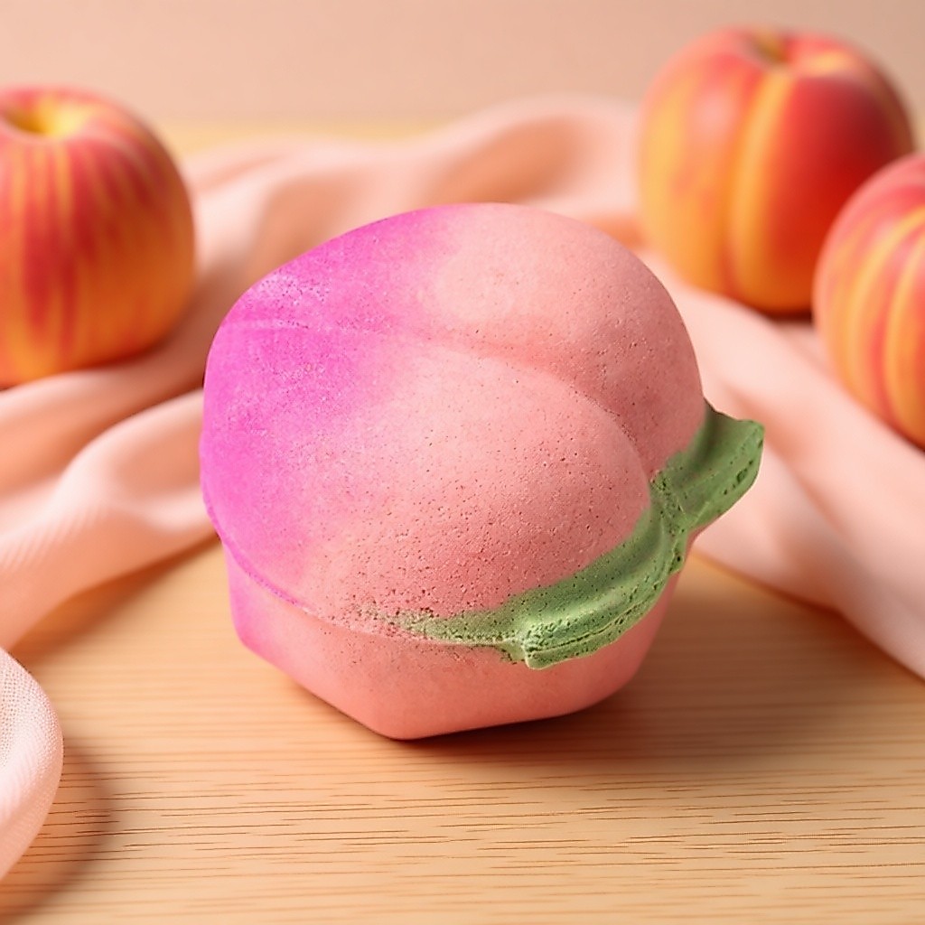[lush] Peach Bath Bomb, 170g, 1pc / Korean Bath Bomb / กลิ่นพีช / ของแท้ 100% โดย Pretia