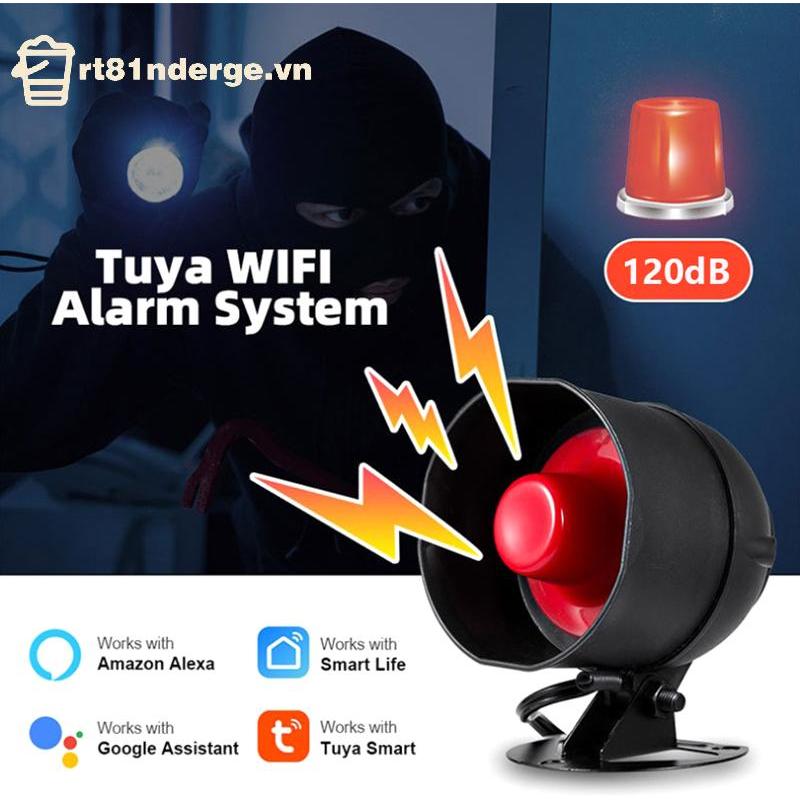 GE WiFi Siren Alarm System ไร้สาย Loud Sound Alert Siren Kit Smart Life Sirenpatible สําหรับ Home Se