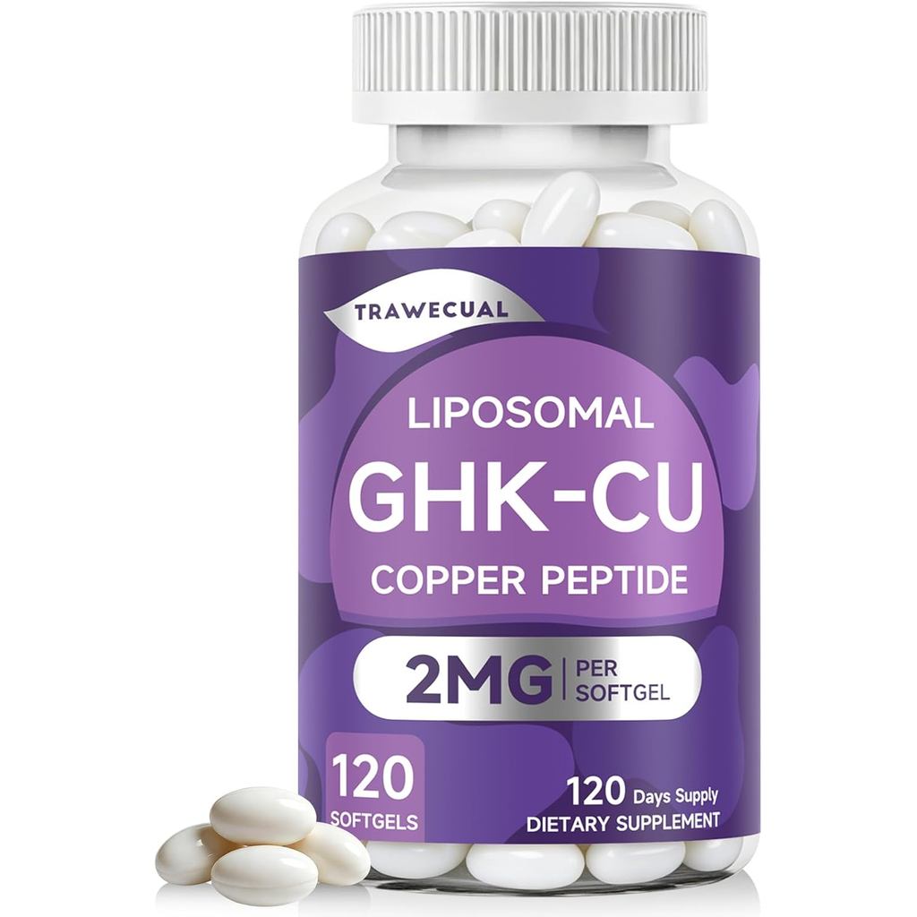 GHK-Cu Peptide Hair Softgels – 2 มก. GHK-Cu พร้อมการส่งมอบ Liposomal – ซอฟท์เจลสําหรับผิว ผม และคอลล