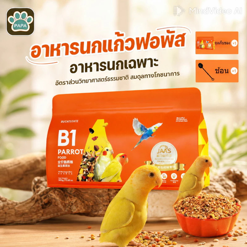 อาหารนกแก้ว 500g อาหารนกแก้วฟอพัส อาหารนกแก้วกรีนชีค อาหารนกเฉพาะ เหมาะสําหรับ อาหารนกค๊อกคาเทล