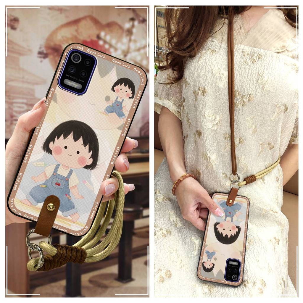 เคสนิ่มซิลิโคนเคสโทรศัพท์สําหรับ LG K52/Q52/K62/K62 + Full wrap การ์ตูน Crossbody Dirt-proof ป้องกัน