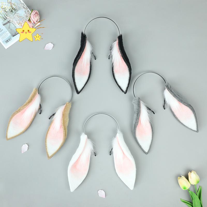 [JBTH] 1 ชิ้น Soft Plush กระต่ายหู Faux Fur Bunny Hairband สัตว์น่ารักเครื่องแต่งกายสําหรับเด็ก Part