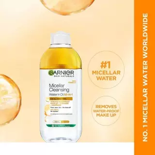 Garnier Micellar Oil-Infused Cleansing Water 400 ml. กานิเย่ ไมเซลลาร์ ออยล์-อินฟิวส์ คลีนซิ่ง วอเตอร์ 400 มล.