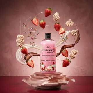 Boots Flavour Strawberry Sundae Shower Gel Bubble Bath & Shampoo 500Ml บู๊ทส์ เฟเวอร์ เจล, บับเบิ้ล บาธ แอนด์ แชมพู