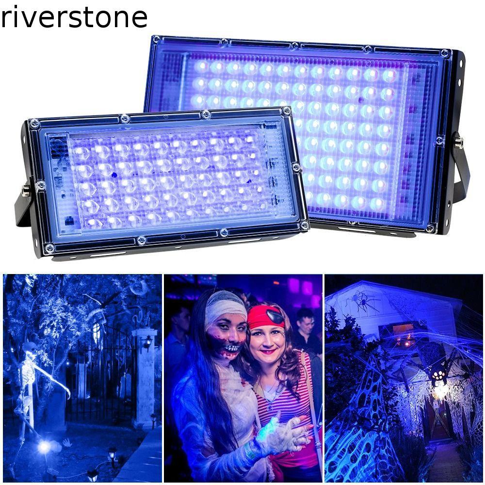 RIVERSTONE UV Lamp, 50W/100W แสง UV Floodlight, Night Light 120 Glow 395nm UV Stage โคมไฟคริสต์มาส