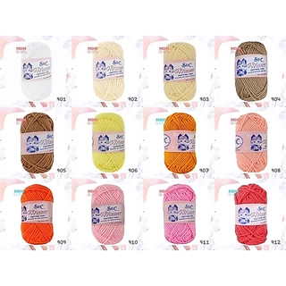 🧶 ไหมพรมเส้นใหญ่ สีล้วน ตรา S&C | ขนาดเส้น 3 มิล 🌈 สีสวย ถักง่าย ✨