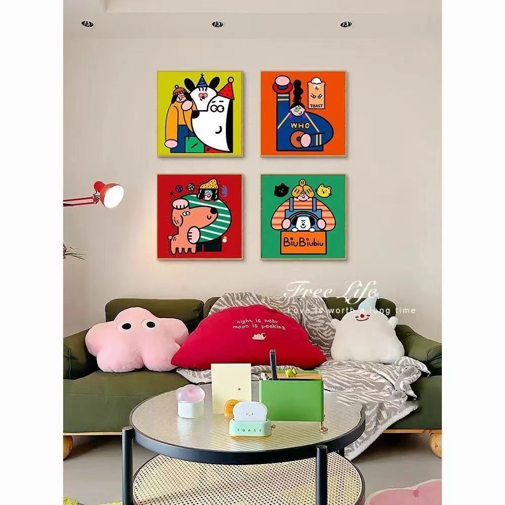 30x30x0.9 ซม.น่ารัก Caroon Dopamine สุนัข Art เดสก์ท็อปภาพวาดตกแต่งห้องนั่งเล่นห้องนอนห้องเด็กตกแต่งภาพวาดโปสเตอร์ Wall Art พื้นหลังแขวนผนังภาพวาด