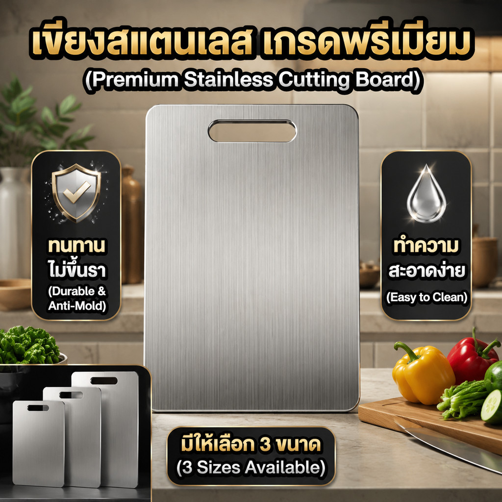 แผ่นสแตนเลส 316 เขียงครัวสองด้าน