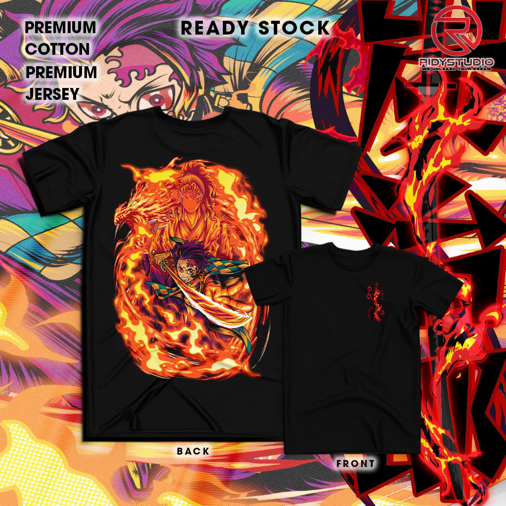 Baju Yoriichi Tanjiro Sun Breathing Demon Slayer อะนิเมะเสื้อยืด Unisex Tee