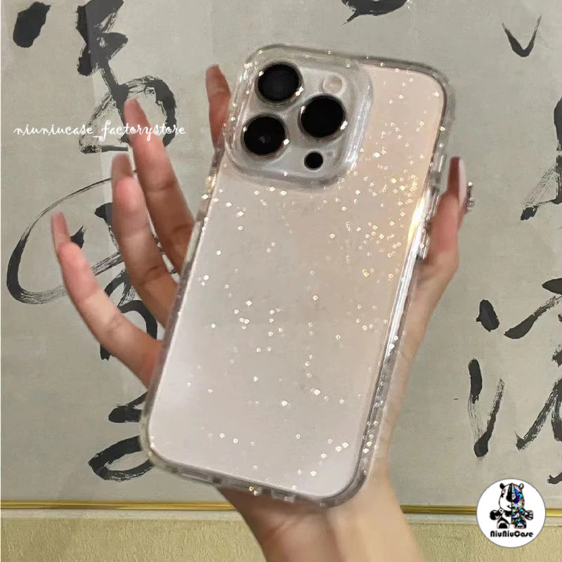 เคส แฟชั่น หรู ซิลิโคน ใส กากเพชร สำหรับ iPHONE 16 15 Pro Ma