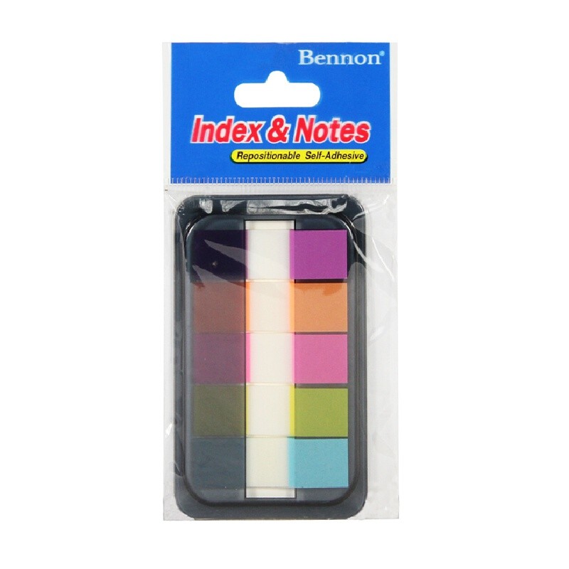 BENNON แผ่นฟิล์มดัชนี อินเด็กซ์โน๊ต ชนิดกาวในตัว พร้อมตลับ รุ่น 66160 Pop-Up Flags คละสี 5 สี (100 แ