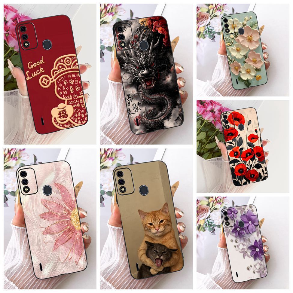 ปลอกสําหรับ ITEL A48 กรณีความงามน่ารักการ์ตูนแฟชั่นผีเสื้อตลกทาสีปกหลังสําหรับ A48 ITEL A 48