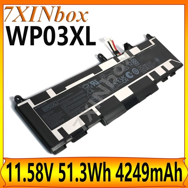 7XINbox WP03XL HSTNN-0B2J 11.58V 51.3Wh 4249mAh แบตเตอรี่แล็ปท็อปสําหรับ HP EliteBook 830 835 840 84