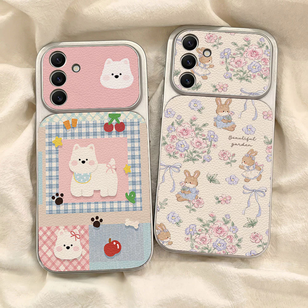 Cute bunny เคส For Samsung A27 A37 A57 S26 A07 A17 A56 A36 A06 A16 A35 A55 A15 S24เคสโทรศัพท์หนังแกะ เคสโทรศัพท์
