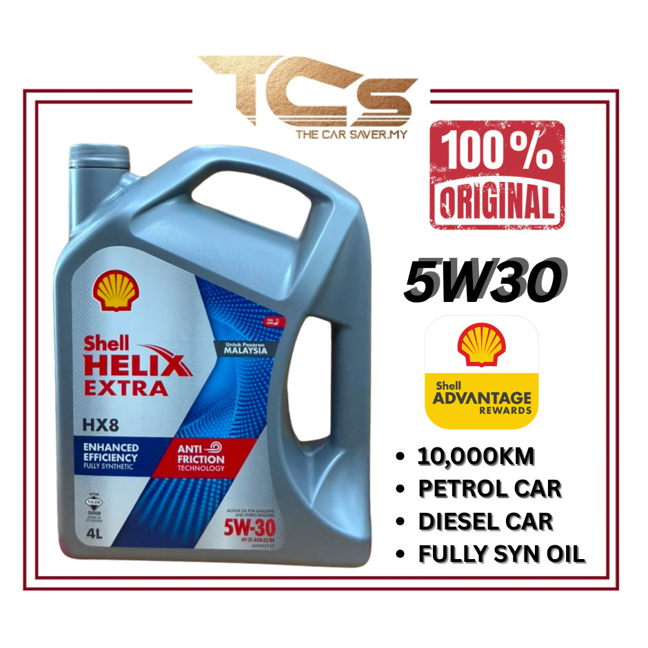 PASRAN SHELL HELIX HX8 5W30 FULLY SYNTHETIC ENGINE OIL 4L