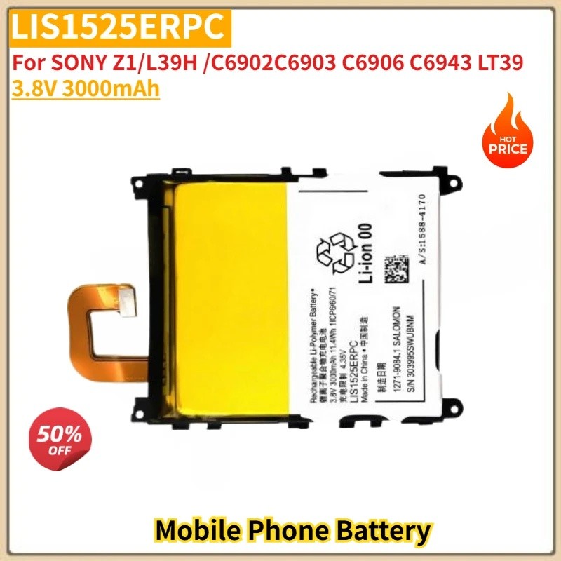LIS1525ERPC คุณภาพสูงแบตเตอรี่ 3.8V 3000mAh สําหรับ SONY Z1/L39H /C6902C6903 C6906 C6943 LT39 ยี่ห้อ