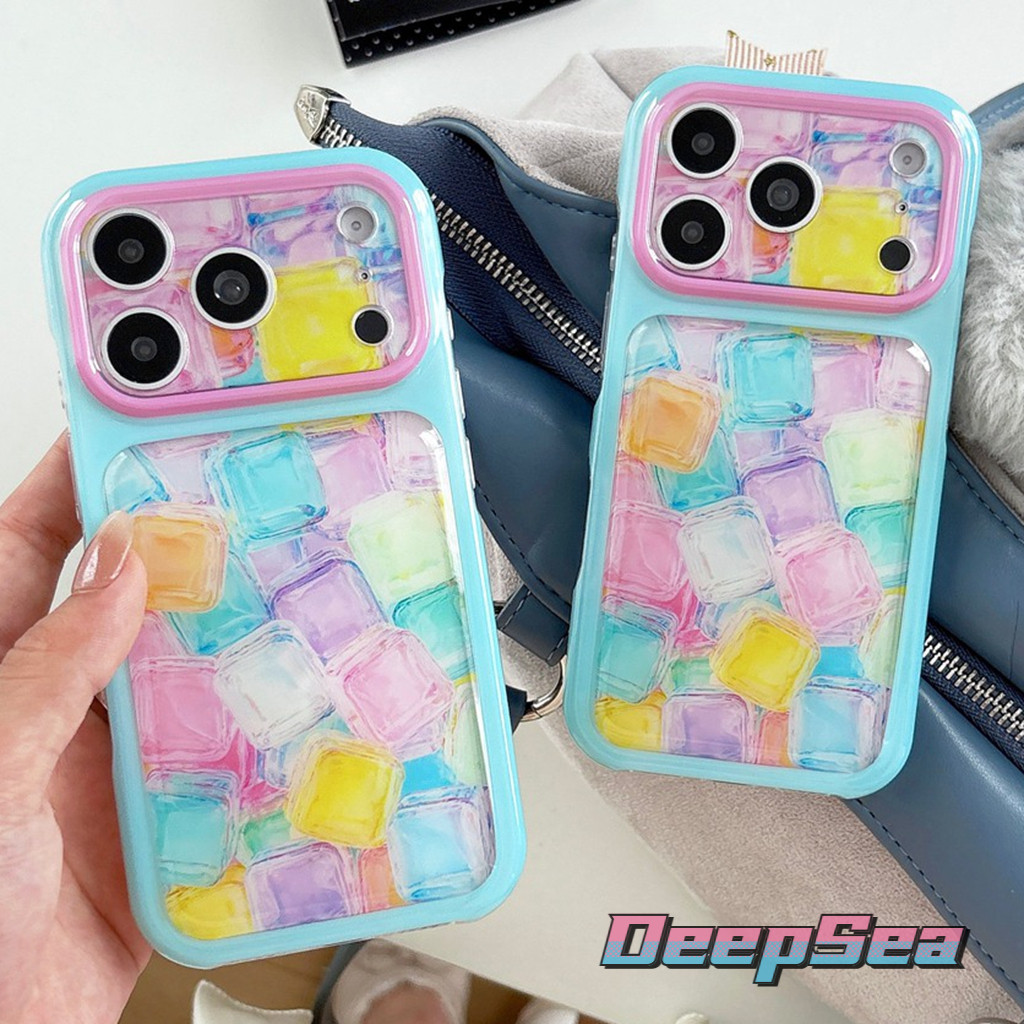ปลอกสําหรับ iPhone 17 16 15 Pro Max IMD Craft ฤดูร้อนรูปแบบน้ําแข็งที่มีสีสัน Larger การออกแบบหน้าต่างเคสโทรศัพท์กันกระแทก Soft TPU ป้องกันรอยขีดข่วนฤดูใบไม้ร่วงฝาครอบป้องกัน
