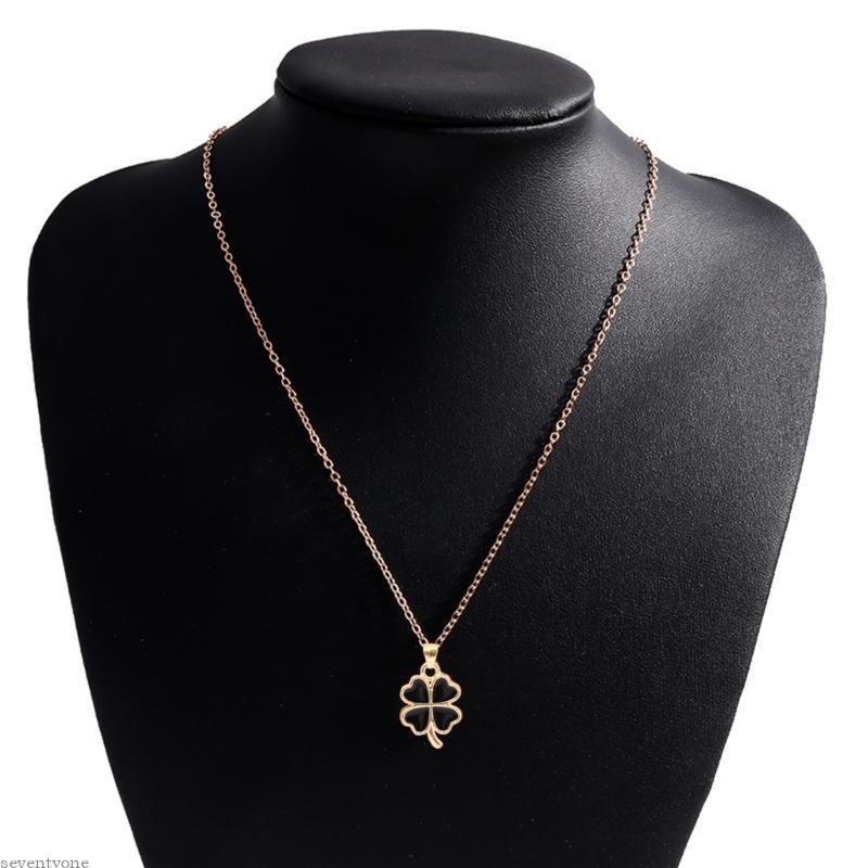 SV Lucky Four Leaf Clover สร้อยคอสีเขียว Clover จี้ Clavicle Chain Dainty