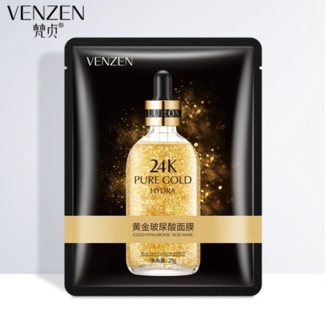 ใช้งานได้จริงสําหรับใช้ในบ้าน BORONG Veze Venzen 24K Pure Gold Hydrating Face Mask กรดไฮยาลูโรนิก VE
