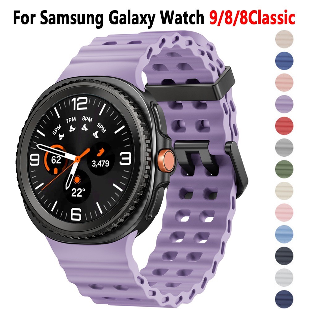 สายซิลิโคนสําหรับ Samsung Galaxy Watch 9 40 44 มม.สายรัดข้อมือกีฬาระบายอากาศสําหรับ Galaxy Watch 8/8Classic