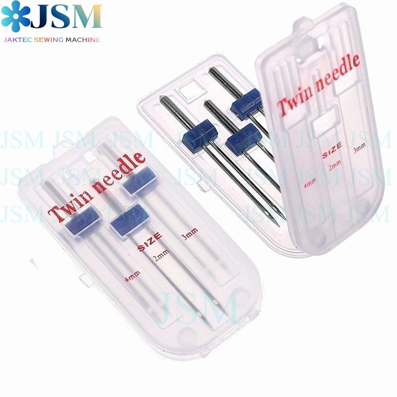 Twin needle เข็มจักรกระเป๋าหิ้ว เข็มคู่ห่าง พร้อมขนาด2mm 3mm 4mm  เข็มคู่ห่าง เข็มจักรบ้าน จักรกระเป๋าหิ้ว จักรซิกเเซก (