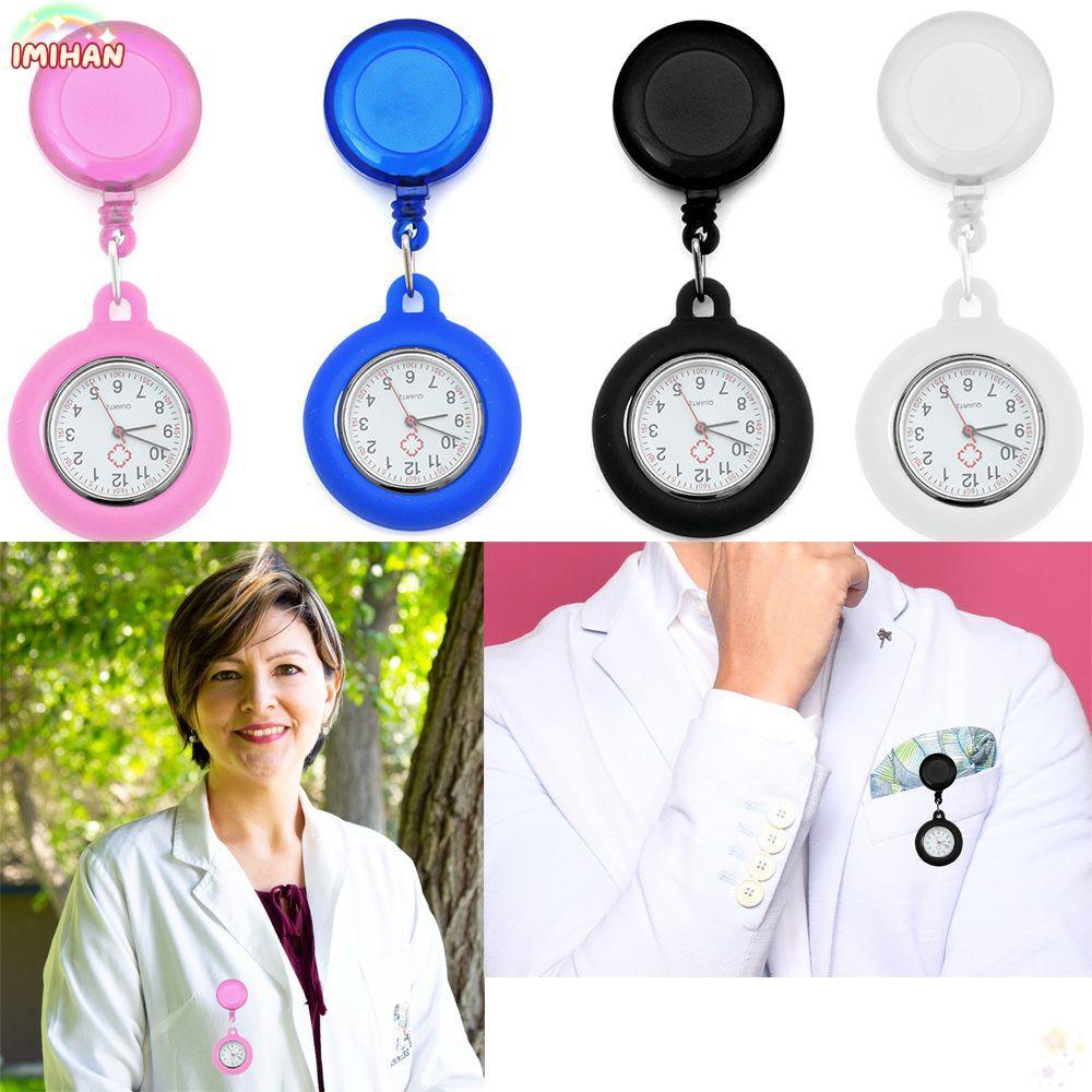 IMIHAN Pocket Watch Doctor/Nurse Quartz Clock Clip-on Doctor Medical Hanging