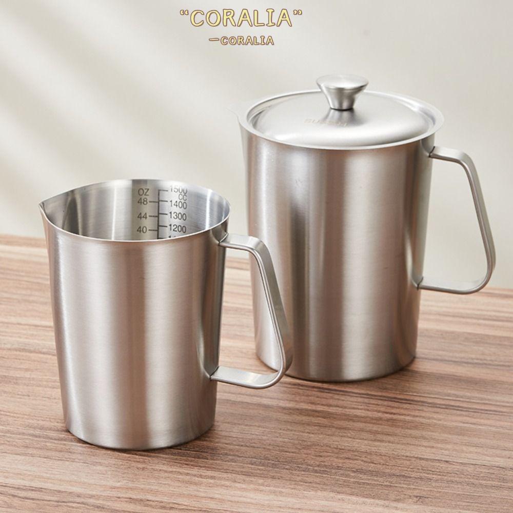 ถ้วยตวง CORALIA หนาพร้อมฝาปิดบีกเกอร์ในห้องปฏิบัติการ 304 สแตนเลสความจุขนาดใหญ่ขนาดด้านในออกแบบ Liqu