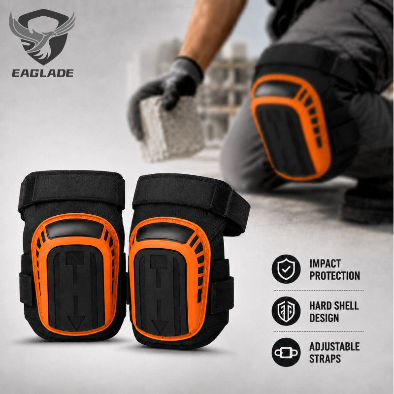 EAGLADE สนับเข่าสําหรับผู้ชายทํางานสนับเข่ารองรับเปลือกแข็งป้องกันแรงกระแทกป้องกันเข่าอุปกรณ์ป้องกัน