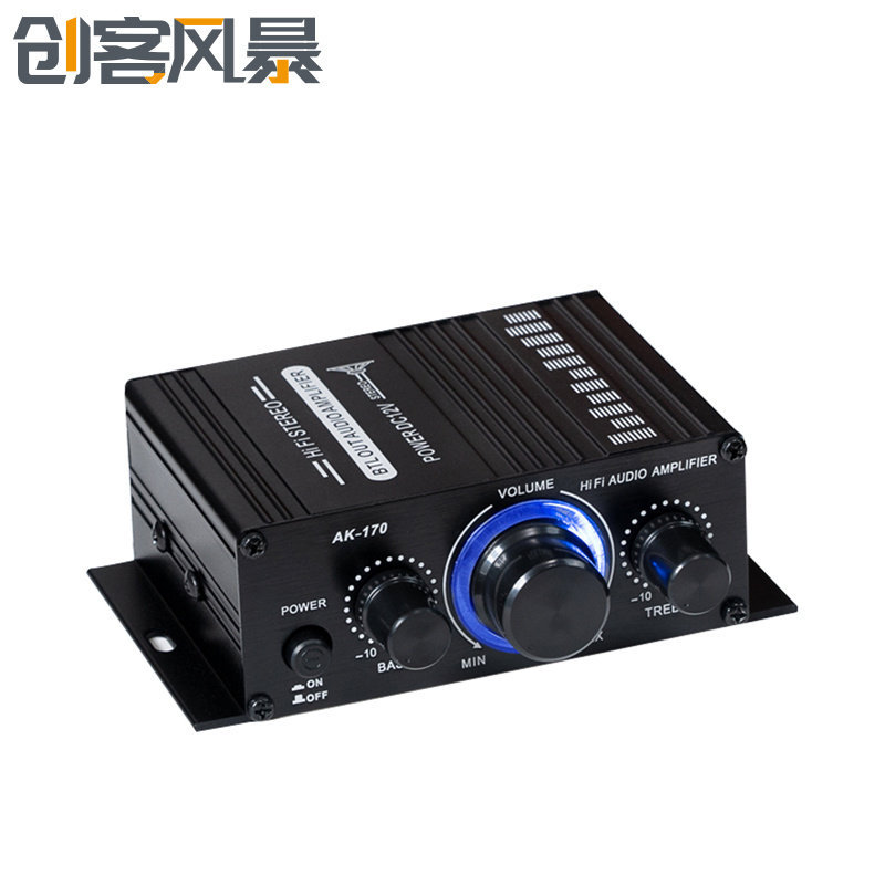 AK-170 Mini ขนาดเล็ก Pure Power Amplifier คอมพิวเตอร์ในครัวเรือนเสียง 2.0 ช่อง High Fidelity Power A