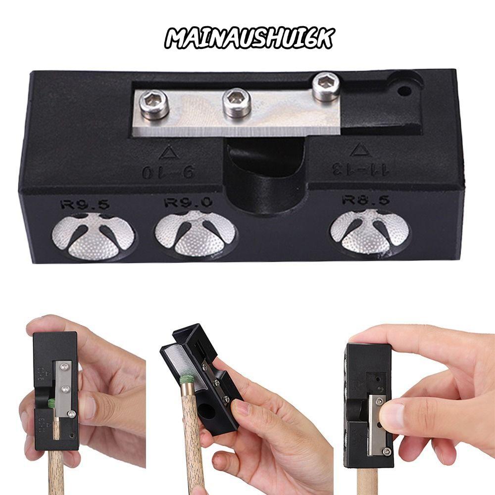 MAINAUSHUI6K Pool Cue Tip Corrector, ซ่อมเครื่องมือ 10 in 1 Cue Tip Shaper, อุปกรณ์เสริมที่มีประสิทธ