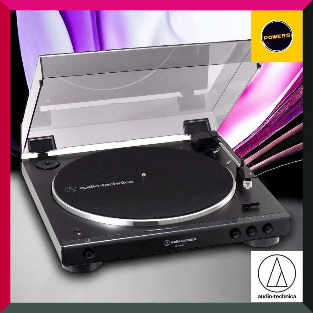 Audio-Technica AT-LP60XBT เครื่องเล่นแผ่นเสียงอัตโนมัติเต็มรูปแบบ พร้อม Bluetooth สีดำเงา