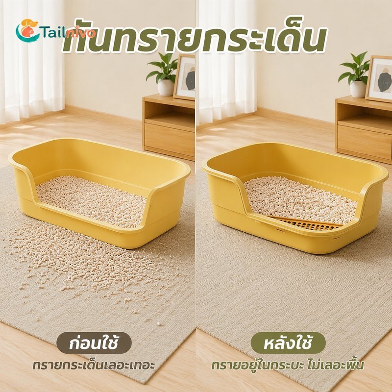 กึ่งเปิดแมวครอกกล่องสองด้านขนาดใหญ่ง่ายรายการสาดยามหน้าทนทานทําความสะอาดง่าย