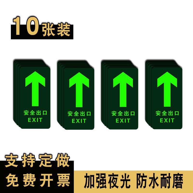 Ground กันน้ําป้ายสติกเกอร์ป้ายความปลอดภัย Exit Ground สติกเกอร์ Luminous ช่องฉุกเฉินบันไดสติ๊กเกอร์