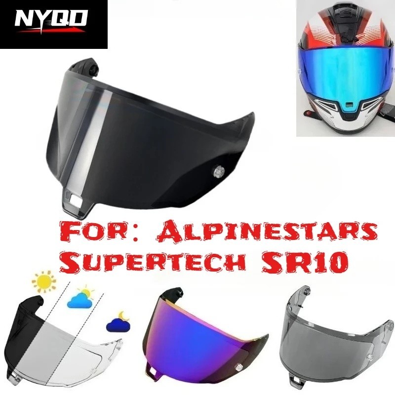 R10 หมวกกันน็อครถจักรยานยนต์ Visor สําหรับ Alpinestars Supertech R10 เลนส์หมวกกันน็อค SR10 เปลี่ยน W