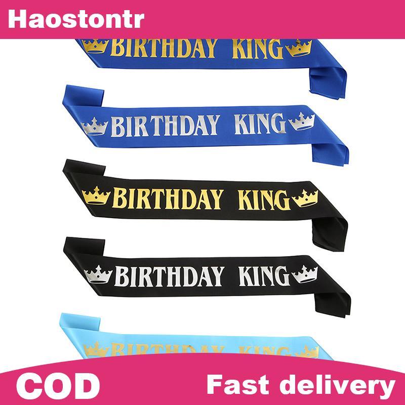 Haostontr Birthday King Sash สําหรับผู้ชาย Boy Happy 16th 18th 20th 30th Birthday Party Decor PH