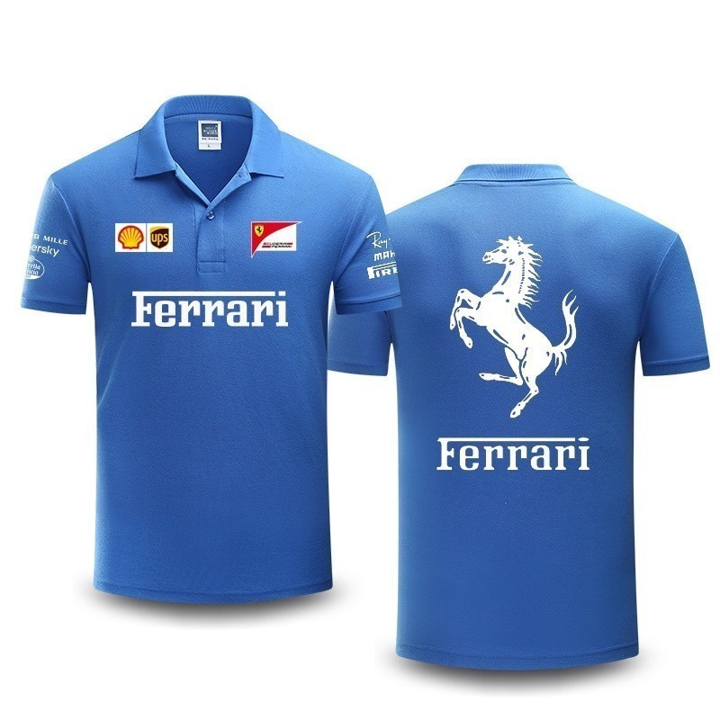 【polo】 【เสื้อยืดยอดนิยม】   เสื้อโปโล 2022 New F1 Racin Suit + Ferrari Team F1 POLO Shirt + Unisex  S