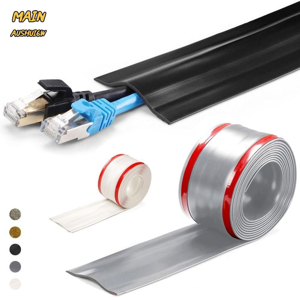 MAINAUSHUI6W ฝาครอบสายเคเบิลพื้น, Self กาว 1m Wall Wire คอนซีลเลอร์, คุณภาพสูง Universal PVC ไม่มีสา