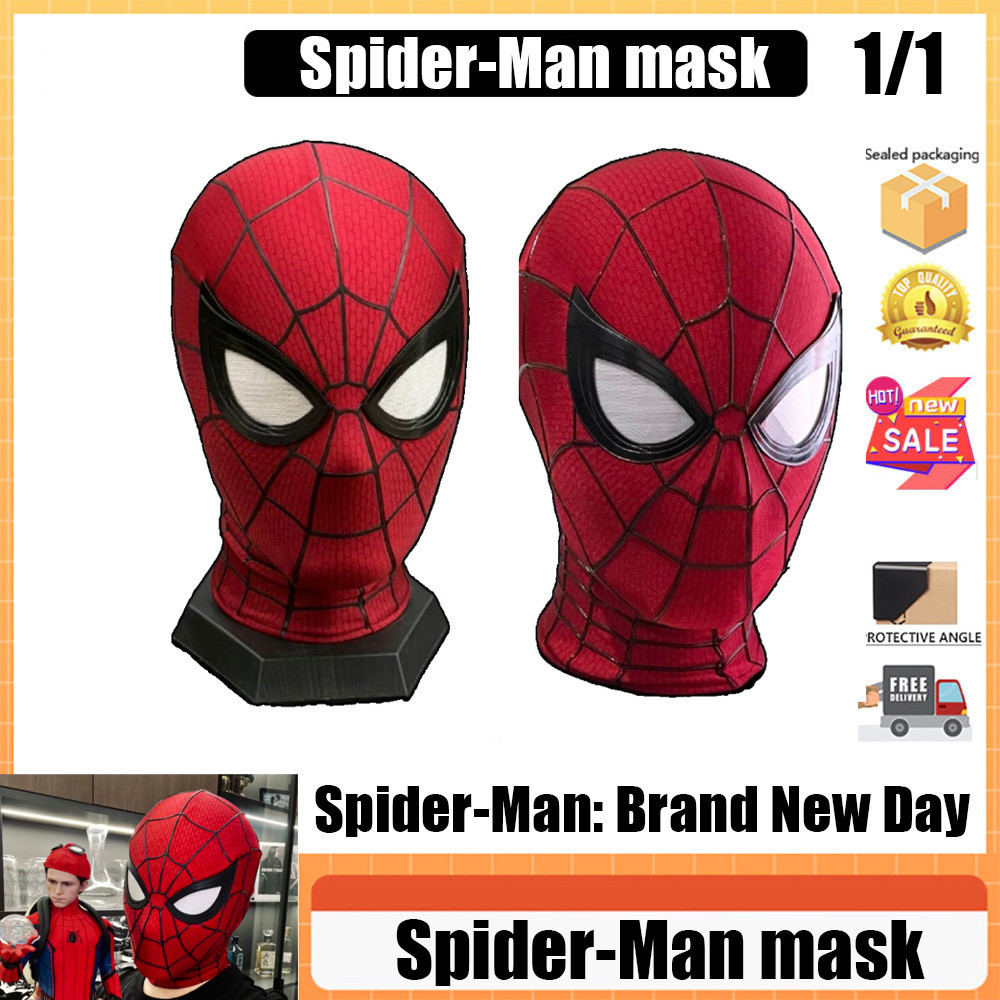 Spider-Man mask Spider-Man: Brand New Day Role-playing Brand New Day Spider-Man Headgear Three-Dimensional Version Magnetic Back Cover Handmade Movie Recovery mask Comic Exhibition cos
